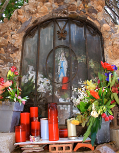A public shrine to the Virgin Mary